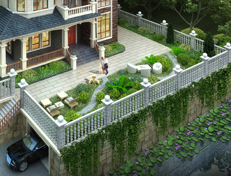 四川文先生三层私家别墅带庭院景观设计效果欣赏