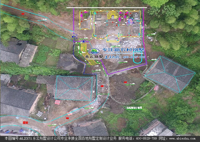 【实地设计】高落差地形，带园林规划四开间别墅案例欣赏